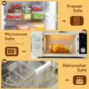 50 PCS Thicker Food Storage Containers with Lids, Clear Stackable Airtight Leakproof Reusable Plastic Meal Prep Container Set for Kitchen Storage/ Lunch, Fridge/ Microwave Safe with Labels&Pen
