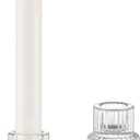 Glass Candlestick Taper Candle Holder: Glasseam Set of 2 Small Candle Holders for Candlesticks, Modern Crystal Clear Tapered Candle Stick Holder for Wedding Dining Table Centerpiece Christmas Decor