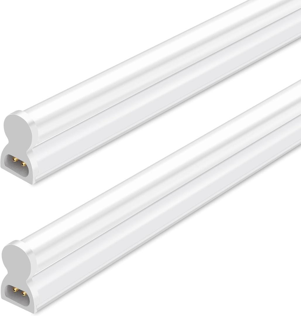 hykolity 2 Pack LED Shop Light 4FT, T5 Integrated Single Fixture, 22W, 2200LM, 6500K Super Bright White, Linkable Shop Light, Utility Shop Lights, Corded Electric with Built-in ON/Off Switch