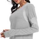 Muzniuer Womens Long Sleeve Workout Shirts-Plain Long Sleeve Tshirt for Women Yoga Sports T-Shirt Activewear with Thumb Hole (S)