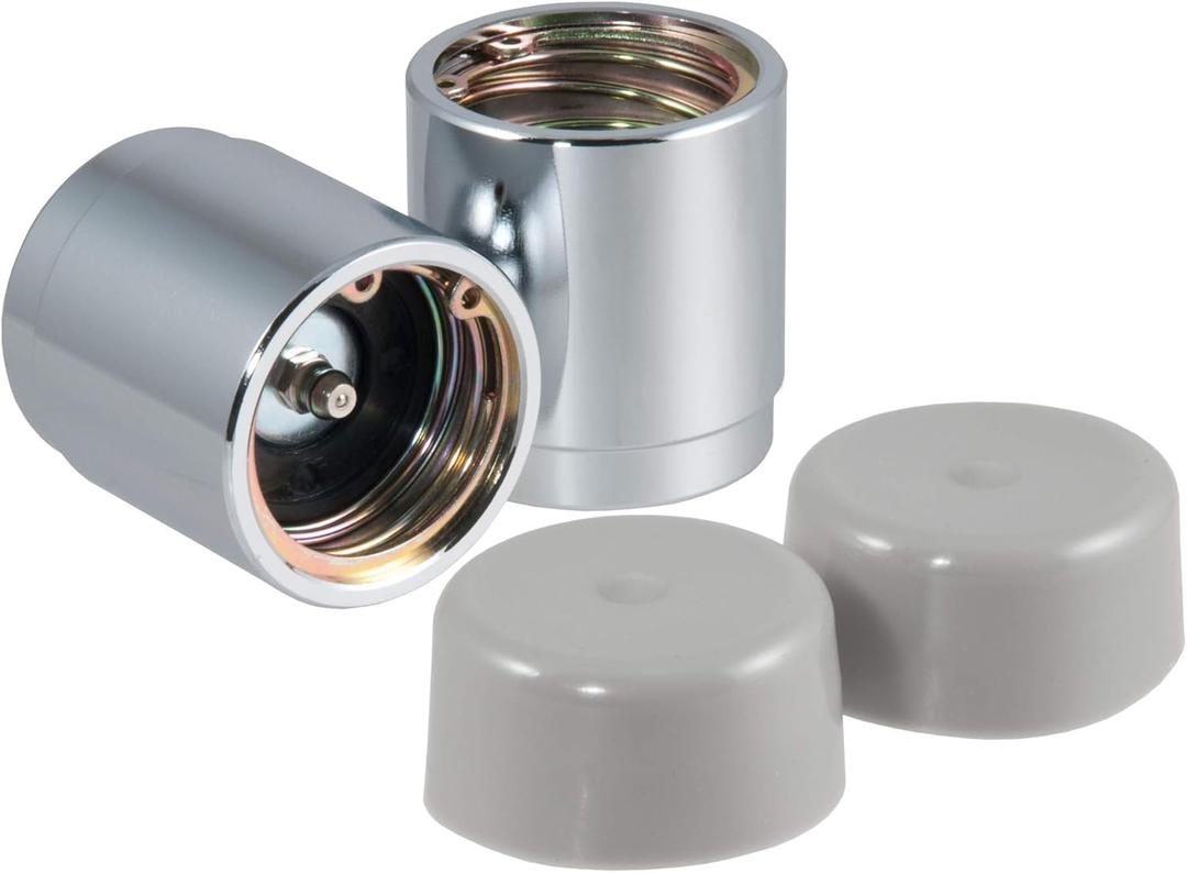 CURT 22178 1.78-Inch Trailer Wheel Bearing Protectors and Dust Covers, 2-Pack, Chrome