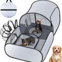Cat Playpen with Surround Tunnel, Large Dog Pen with Breathable Soft Sides, Foldable Kitten Playpen Indoor and Outdoor, Cat Ten with Carry Bag, Cat Enclosure for Small Animals