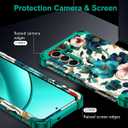 Hekodonk for Galaxy S25 FE Case,Three Layer Heavy Duty Shockproof Protection Hard Plastic+Soft Silicone Full Body Drop Protective Case for Samsung Galaxy S25 FE 6.7 inch,All Green Flower