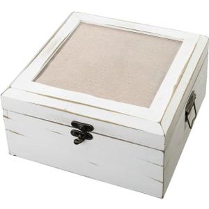 Lillian Rose Antique Rustic Wooden Wedding Card Box Decor, White