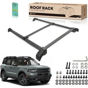 YHTAUTO Car Roof Rack Cross Bar + Side Rails Compatible with Ford Bronco 2021-2024, Not Fit for Badlands & Raptor Models, 165 Lbs Aluminum Alloy Cargo Bar & Side Roof Rails for Rooftop Tent Kayak Bike