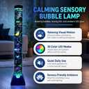 Sensory Bubble Tower Lamp with Wall Bracket: 4FT Color Changing LED Bubble Tube Light – Calming Sensory Lighting for Autism ADHD, Home Decor, Bedroom, Living Room, Meditation, Party Ambiance