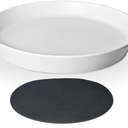 Plant Saucer 10 Inch, 1 Pack Large Plant Saucers Glazed Ceramic Tray for Flower Pot, Classic Sturdy Planter Water Catcher Tray for Plant Base,White