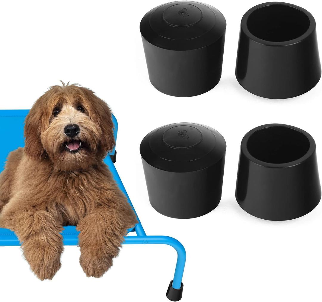 Impresa Elevated Dog Bed Feet - Anti-Slip Rubber Feet for Raised Bed - Floor-Grip Stabilizers for Dog Cot - Universal 1-Inch Leg Caps - Pack of 4, Conical Rubber