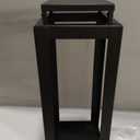 18" Black Metal Modern Candle Lantern Decorative Hurricane Lantern for Indoor & Outdoor Use, Ideal for Table, Mantle, Porch, Halloween, Christmas, and Wedding Decor (No Glass Panel)