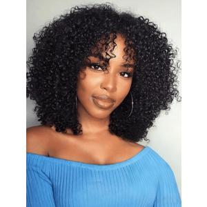 UNICE Afro Kinky Curly Human Hair Wig with Layered Burmese Curly 180% Density Glueless 7x5 HD Lace Closure Bob Wigs Pre Plucked Bleached Knots Ready to Go Beginner Friendly 16 inch