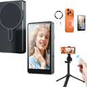 Magnetic Selfie Monitor Screen for iPhone & Android, Wireless 4K/1080p Phone Vlog Back Camera Monitor for Content Creator, Influencer, Live Streaming, TikTok (Black)