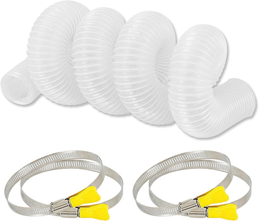 2.5"2 1/2"x 10' PVC Dust Collection Hose with 304 Stainless Steel Hose Clamps, for Table Saw, Band Saw, Planer, Woodworking and Wood Shop Dust Collection System