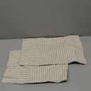 MIULEE Khaki and Beige Patchwork Farmhouse Pillow Covers 12x20 Inch, Pack of 2 Striped Linen Decorative Modern Accent Pillow Cases for Sofa Couch Bedroom