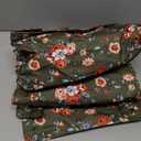 TOURBON Canvas Cycling Bag Bike Pannier Rear Seat Bag Bicycle Grocery Rack Trunk (Green with Flower)