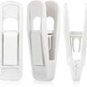 Tinfol 40pc Plastic Hanger Clips - Strong Pinch Grip Clips, White Pant Skirt Clip, Multi-Purpose Finger Clip for Slim-line Clothes Hangers
