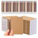 Kisston 50 Sets Mini Pocket Notebook with Pens Bulk Christmas Notebook Gifts Small Memo Notepad with Bamboo Pens for Employee Coworker Team Gifts(Retro Colors)