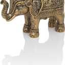 Small Elephant Statue Home Decor, Symbol of Luck and Prosperity, 4 inch Resin Antique Gold Accent Good Lucky Elephant Housewarming Gifts for Women Men Office Desk Decoration