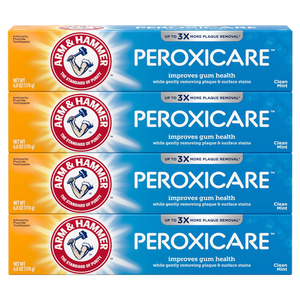ARM & Hammer Peroxicare Toothpaste for Gum Health, Baking Soda Toothpaste, Clean Mint, 6.0 oz (Pack of 4