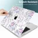 TWOLSKOO Transparent Hard Plastic Case Silicone Keyboard Cover Screen Protecor Compatible with 2018-2021 MacBook Air 13 inch A1932 A2179 A2337 M1 Purple Peony
