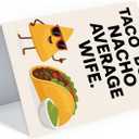 6 x Funny Valentines Day Card for Wife & Girlfriend, Funny Birthday Card for Wife, Valentine's Day Decorations, Valentine's Day Gift, Greeting Card=7in x 5in(Folded), Envelope = 7.5in x 5.5in (V3- TACO)