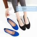 Obtaom Round Toe Women Flat Shoes Slip on Girls Dress Black Ballet Flats