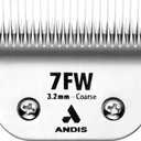 Andis 561465 ceramicEDGE Detachable Wide Blade #7FW  Carbon Steel Pet Clipper Blade, Coarse Tooth, Professional Grooming Performance (7FW (3.2mm))