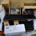 KAMANINA Wood Curtain Rods for Windows 32 to 58 Inch(2.6-4.8ft), 1 Inch Adjustable Drapery Rod, Decorative Heavy Duty Curtain Rods with Leaf Pattern Finials, Black