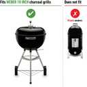 Weber Hinged Cooking Grate HeavyDuty Plated Steel with FlipUp Sides for Adding Charcoal, Fits 18" Weber Kettle Grills