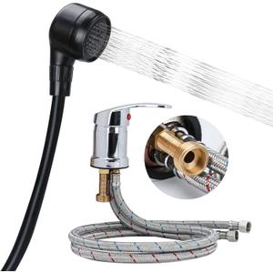 LukLoy Brass Salon Shampoo Bowl Faucet and Sprayer Kit for Shampoo Bed Bowl or Backwash Unit with 3/8 to 1/2 NPT Reducer Adapter