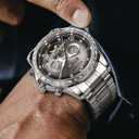 Automatic Watch for Men- Luxury Crystal Bezel Complete Calendar Mechanical Day Date Tourbillon Watch for Men Luminous with Stainless Strap