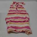 MakeMeChic Women's Striped Halter Mini Dress Tie Back Cut Out Bodycon Short Dresses (Large, Multicolor)