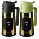 2PCS Olive Oil Dispenser and Oil Sprayer – 16oz/470ml Glass Light-Proof Oil Pourer for Kitchen, Air Fryer, Cooking, Salad, and BBQ