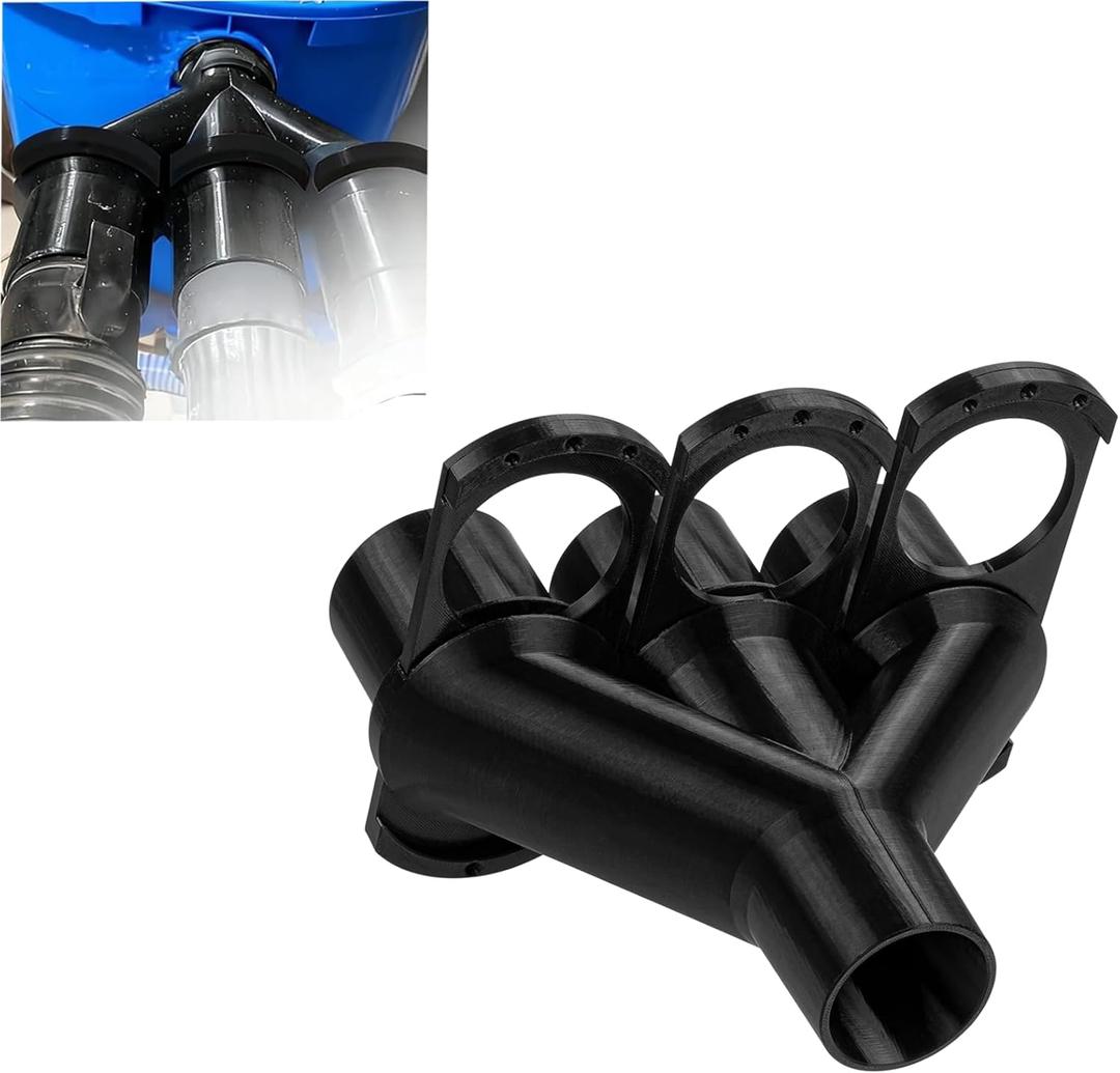 3/2 Way Splitter for Ridgid Shop Vac with Separate Blast Gates, Compatible with 2 1/4 Inch Commercial Vacuums, Heavy-Dust Port Design for Bolt or Glue Mount (3-way)