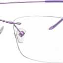 Eyekepper 0.75 Reading Glasses, Readers for Men and Women, Purple | Men's Titanium Rimless Magnifying Glass, Womens Reader Eyeglasses, Lightweight Cheaters, Scratch Resistant & Comfortable