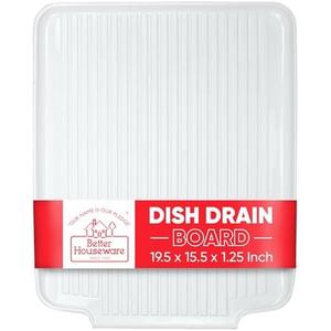 Better Houseware Drain Boards for Kitchen Counter Frosted Dish Drainer Mat Shields Countertops from Water Damage 19.5 x 15.5 x 1.25