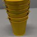PATIKIL 3" Height Mini Metal Bucket, 6 Pack Colorful Metal Succulents Pot Party Decorative Pails with Handles for Small Succulents, Yellow