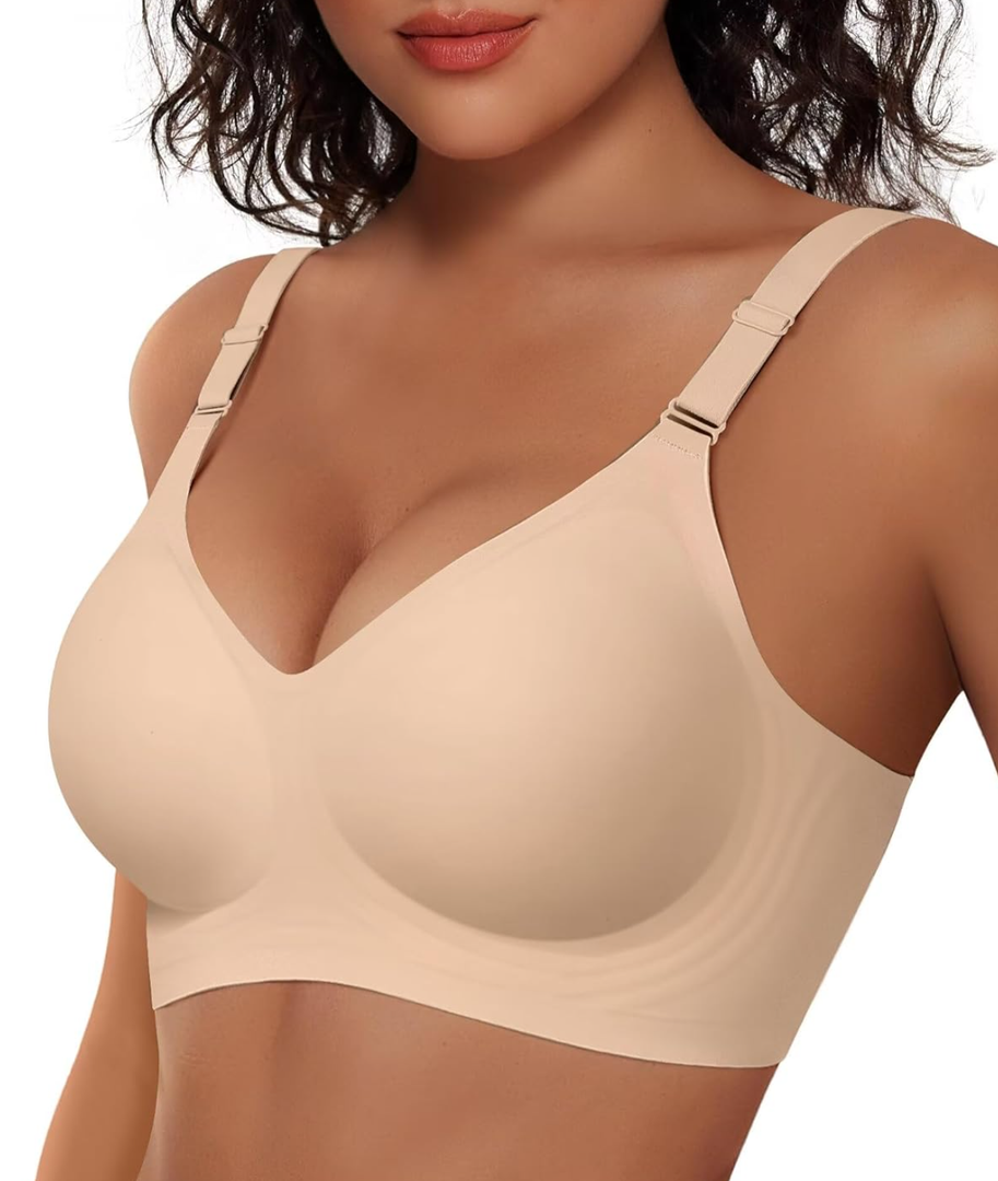 Vertvie Womens Wireless Bras No Underwire Push Up Bra Seamless Supportive Full Coverage Everyday Bras Regular 2XL