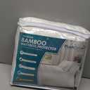 PlushDeluxe Premium Bamboo Mattress Protector  Full Size, Waterproof, & Ultra Soft Breathable Noiseless Washable Bed Mattress Cover for Comfort & Protection - White