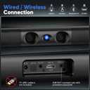 Sound Bar for Smart TV with Deep Bass & Crystal Dialogue 60W 2.0 Channel Soundbar, Dual Woofers & Silk Dome Tweeter, Bluetooth 5.3, ARC/Optical/AUX, 17-Inch Wall Mountable for PC Projector Gaming