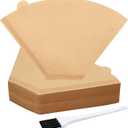 #4 Coffee Filter, 8-12 Cup Cone Paper Coffee Filter, Unbleached Disposable No 4 Coffee Filters Paper Fits for Pour Over and Drip Coffee Maker, 100 Count