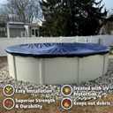 Winter Block 24’ ft. Premium Round Pool Winter Cover for Above Ground Pools, Cold and UV Resistant, Weatherproof and Durable, Winch & Cable Included