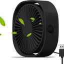 Simpeak Small USB Fan Small Quiet Portable USB Powered ONLY (No Battery), Cooling 3 Speed Setting 360 Adjustable Swivel Desktop Personal Fan for Home Office Bedroom Outdoor Travel Summer (Black)