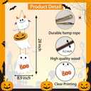 2 x Halloween Door Decorations Halloween Wreath Cute Ghost Decor Boo Sign Wooden Front Door Hanger Ghost Hanging Sign Wreath for Wall Indoor Home Decor