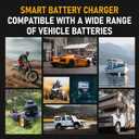 PZP 15-Amp 12V/24V Smart Battery Charger, Maintainer & Trickle Charger for LiFePO4, Lead Acid Batteries - Fully Automatic 9-Stage Charging w/Temp Compensation for Motorcycle Car Truck Lawnmower Boat