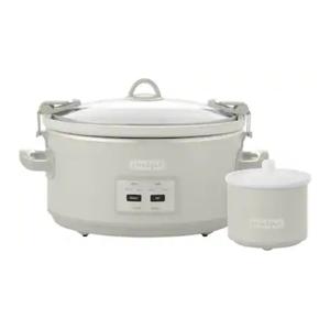 Crock-Pot - Crockpot 7 qt. Programmable Slow Cooker with Locking Lid and Little Dipper - Mushroom