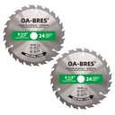 5-1/2 Inch 24 Tooth ATB General Purpose and Trimming Saw Blade, Cordless Trim Saw Blade with 5/8-Inch Arbor (1/2-Inch and 10-mm Reducer Bushings Include) - Pack of 2 