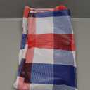 Fitable 4th of July Checkered Tablecloth 60x 84 Inch, Vinyl Independence Day Tablecloth with Flannel Backed Plaid Rectangle Memorial Day Table Cloth for Outdoor Picnic Dining, Blue Red and White