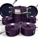 Nuwave Lux 13pc Forged Lightweight Cookware Set PFAS Free, Healthy G10 Duralon Ceramic Coating, Ultra Non-Stick, Stay-Cool Handles, Works on All Cooktops & Induction Ready, Multiple