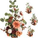 Ling's moment 17.5" Tall Standing Artificial Flowers Arrangements 4pcs Fall Wedding Aisle Runner Chair Decorations Sunset Terracotta Centerpieces Ceremony Reception Rose Floral Party Outdoor