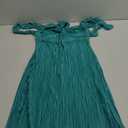 SOLY HUX Women's Twist Front Strapless Tube Dress Tie Backless High Split Vacation Maxi Dresses (Large, Solid Cadet Blue)